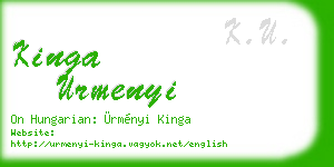 kinga urmenyi business card